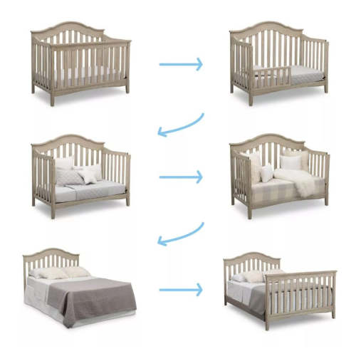 Farmhouse 6-in-1 Convertible Crib - Textured Limestone