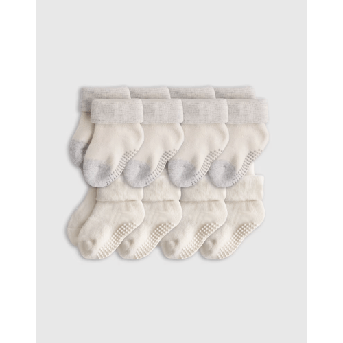 Organic Gripper Fold Over Socks 8-Pack