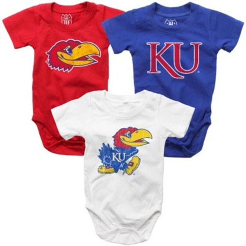 Wes and Willy Infant Kansas Jayhawks Hopper Onesie 3 Pack | SCHEELS.com