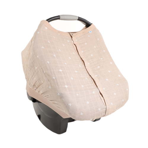 Little Unicorn Car Seat Canopy, Baby Car Seat Cover - Taupe Cross