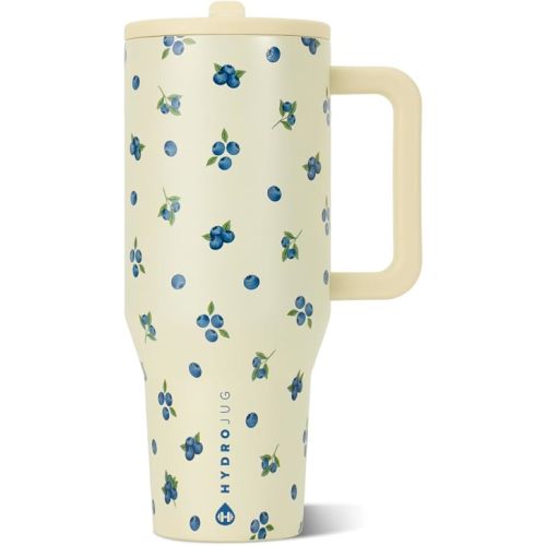 HydroJug Traveler 32oz, Insulated Tumbler with Handle & Straw, Freshly Pick'd