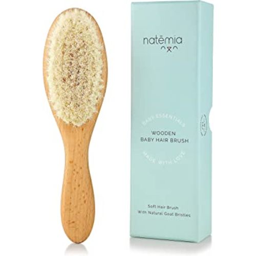 Wooden Baby Hair Brush with Natural Soft Bristles