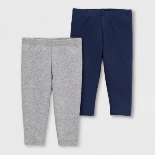 Carter's Just One You® Baby Boys' 2pk Pants - Gray/Navy Blue Newborn