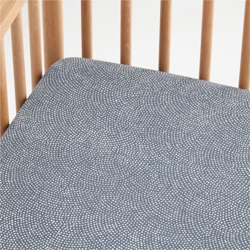 Batik Organic Indigo Baby Crib Fitted Sheet by Leanne Ford