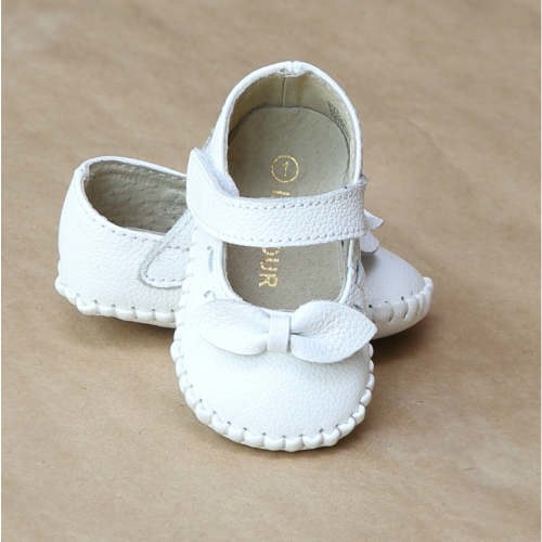 L'Amour Infant Girls Mary Jane Crib Shoe with Bow – Petit Foot