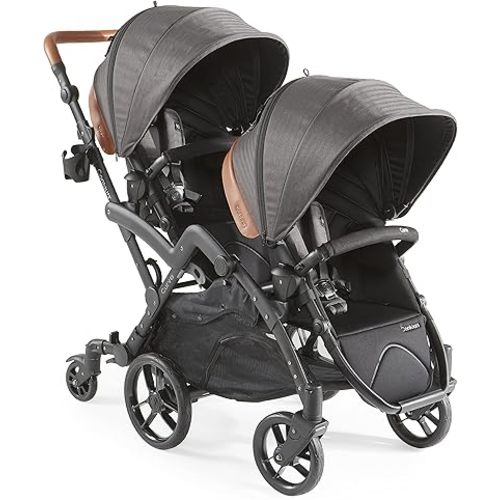Contours Curve V2 Convertible Modular Tandem Double Baby & Toddler Stroller with Reversible Easy-Lift Seats, 360 Turns, Infant Car Seat Compatibility, Sturdy and Convenient Standing Fold - Black