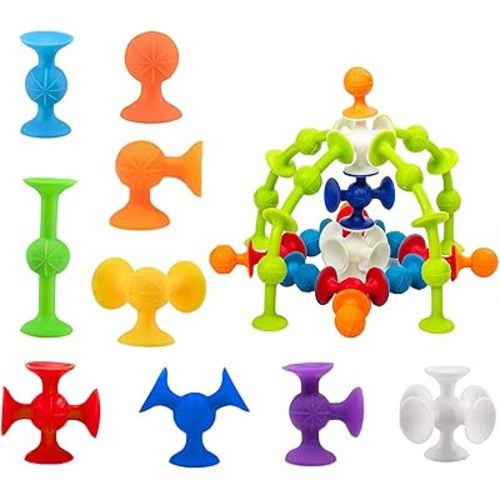 33 PCS Pop Suction Cup Darts, Sensory Toys for Children with Autism Travel Toys, Bathtub Toys Family Interactive Toys, Stress Relief Silicone Sucker Darts Game Sets, Indoor Outdoor Competitive Games