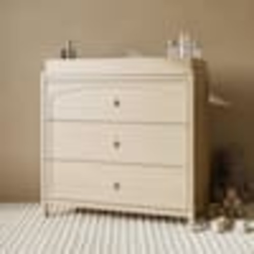 Graco Olivia Driftwood 3 Drawer 35.51 in. Wide Dresser with Removable Changing Table Topper 03713-807