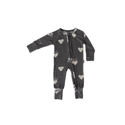 Tattoo Heart | Bamboo Zip Romper