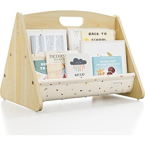 Decorative Bookshelf for Toddlers and Kids - Beautiful Montessori Shelf to Display All Books for Your Little One - The Perfect Nursery Organizer for Your Baby Girl/Boy´s Bedroom & as Play Room Decor