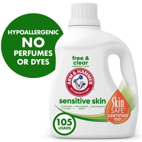 ARM & HAMMER Sensitive Skin Free & Clear Detergent, 105 fl oz, 105 Loads