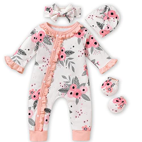 Aalizzwell Baby Girls Romper Outfit Fall Winter Clothes with Accessories