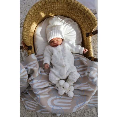 TEXTURED COTTON LONG ROMPER | SNOW
