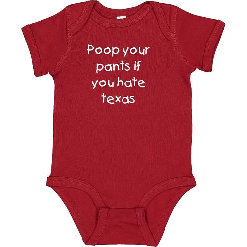 Campus Originals Oklahoma Fan Poop Your Pants if You Hate Texas Funny Baby Bodysuit Shower Gift