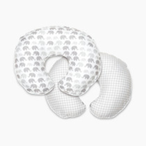 Boppy Premium Nursing Support Pillow Cover - Grey Elephants Plaid