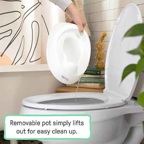 Ingenuity Ready Set Go Potty, Removable Bowl, Non-Skid Bottom, Wide Stable Base, Age 18 Months & Up, White & Grey