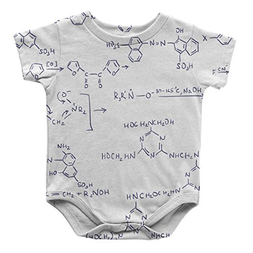 Speedy Pros Chemistry Code Infant One Piece Snapsuit Bodysuit 6 Months Multi-Color