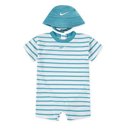 Newborn Baby Nike Short Sleeve Romper & Bucket Hat 2-Piece Set