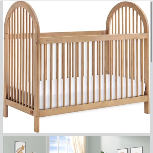 Soho Baby Everlee 3-in-1 Island Crib, Honey Wood