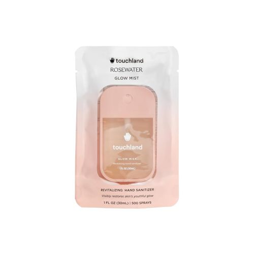 Touchland Glow Mist Revitalizing Hand Sanitizer Spray, Rosewater scented, 1FL. OZ. Travel Size