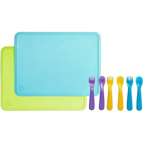 Munchkin® 2pk Silicone Placemats and 6pk Color Changing Forks and Spoons