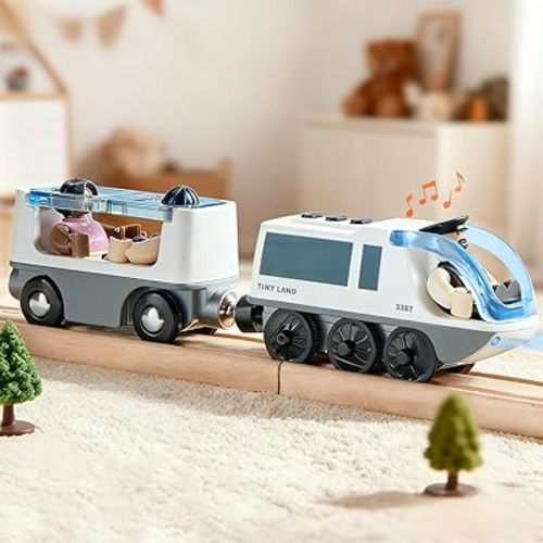 Tiny Land Battery Operated Action Locomotive Train for Track Set