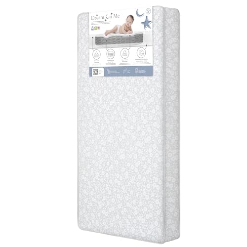 Dream On Me Nap Nest Baby Crib Mattress, GREENGUARD Gold, Made in USA | Waterproof Cover, 88 Coil Spring Support, BSA Verified, ASTM & CPSC Tested, Fits Full Size Crib and Toddler Bed 52"x28"x5"