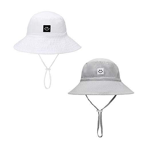 Baby Sun Hat Smile Face Toddler UPF 50+ Sun Protective Bucket hat Nice Beach hat for Baby Girl boy Adjustable Cap