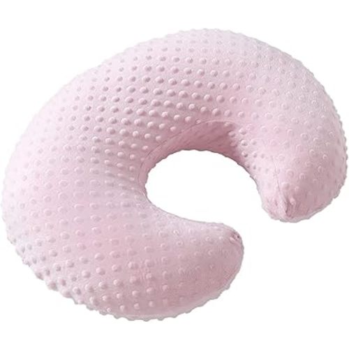 Minky Dots Nursing Pillow Cover, Case Plush Breathable Breastfeeding Pillow Slipcover Fits Nursing Pillow, Super Soft Snug Positioners for Baby Boy Baby Girl (Light Pink)