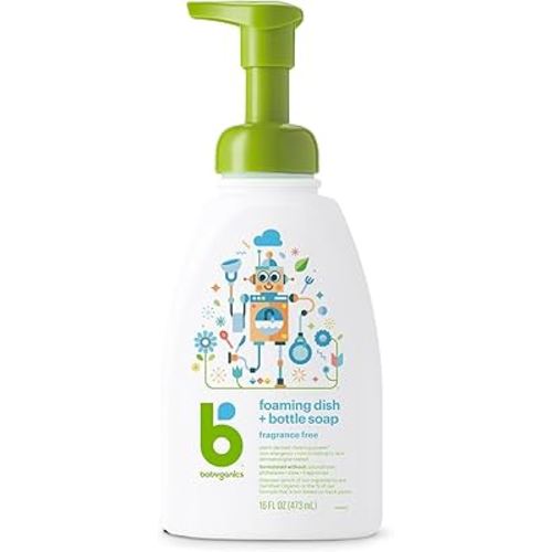 Babyganics Foaming Dish Soap, Pump Bottle, Fragrance Free, 16oz