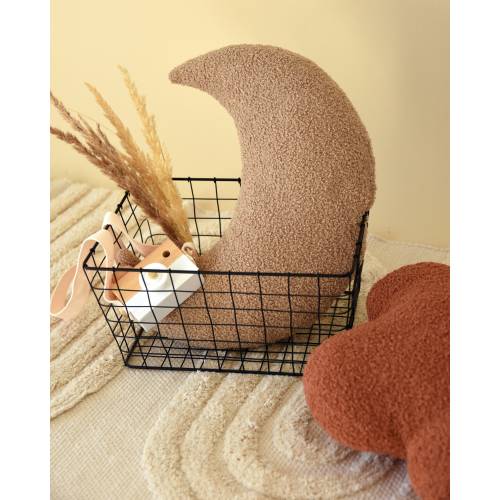 Teddy Boucle Moon Pillow - Beige