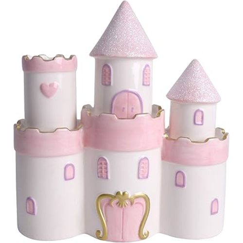 Vencer Large Ceramic Princess Castle Piggy Bank Kids Piggy Bank for Girls and Boys,Money Bank,Kids Piggy Bank,Pink,Great Gift Toy for Kids,VTM-01