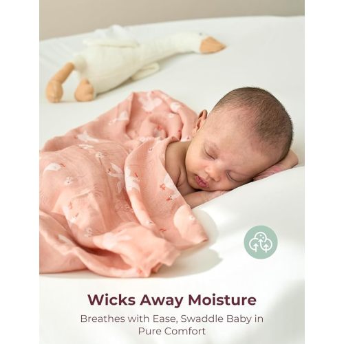 Momcozy Muslin Best Wishes Swaddle Blankets, Ultra Soft Neutral Registry Essentials, Pasture Pals & Pumpkin Dreams, Breathable Large 47'' x 47'' Newborn Boys Girls Receiving Blanket