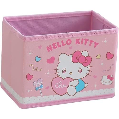Kawaii Collapsible Storage Bin, Cute Storage Box Foldable Baskets Kawaii Office Desk Organizer Cute Room Decor