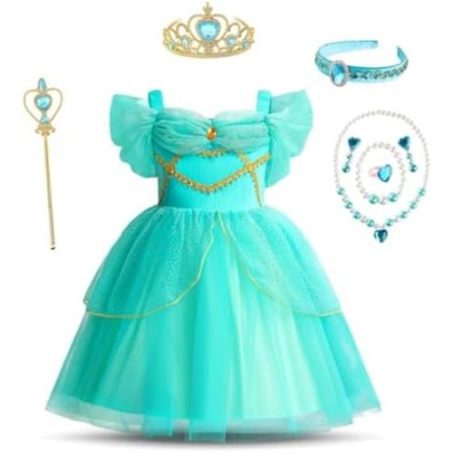 Dressy Daisy Arabian Princess Costumes Fancy Halloween Party Tulle Dress for Toddler Little Girls Size 12 Months to 8