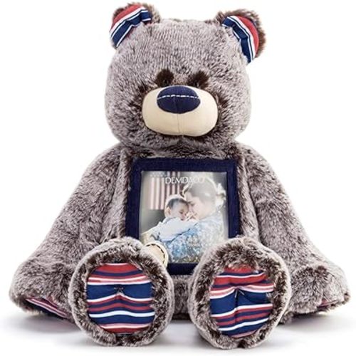 DEMDACO Military Here to Hug Photo Natural Brown 12 inch Plush Polyester Stuffed Bear