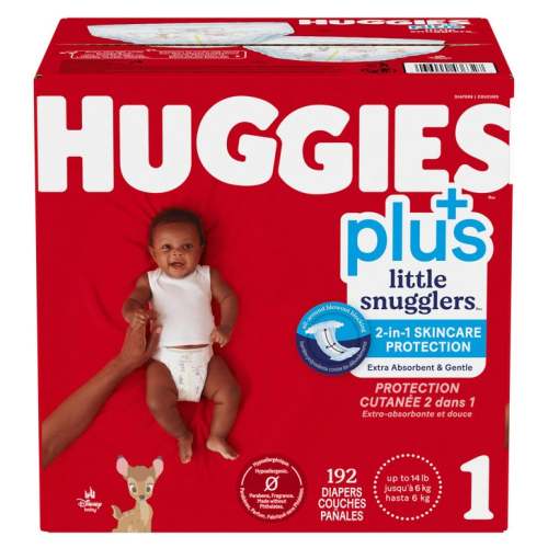 Huggies Little Snugglers Plus Diapers, Sizes 1 - 2 | Costco