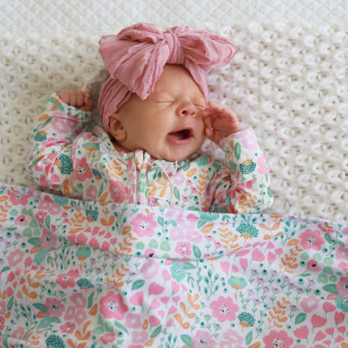 Willow's Whimsy Floral Ruffle Zipper Footie