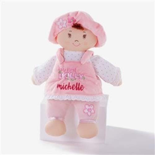 Embroidered My First Brunette Baby Doll by Baby Gund