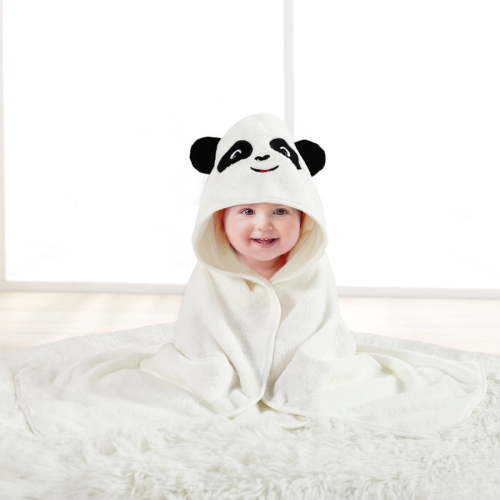 MONEHANE Baby Bath Towel, Absorbent Large Hooded Towel for Kids, Newborn, Babie, Toddler, Infant, Panda, 31.5 x 31.5 inch