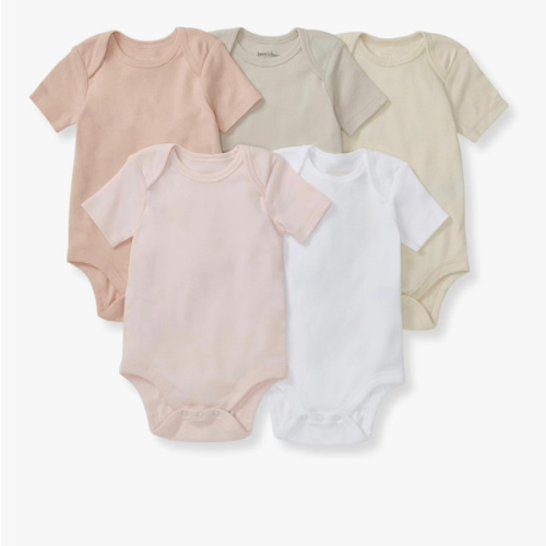 Burt's Bees Baby Unisex Organic Cotton Short and Long Sleeve Bodysuits, 5-Pack