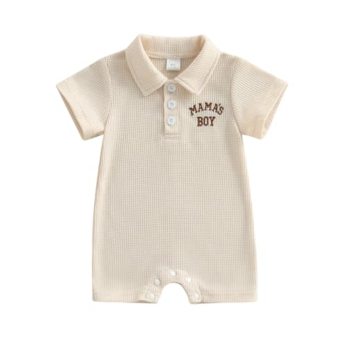 Doisbetthsay Baby Boy Rompers Half Button-up Jumpsuit Short Sleeve Bodysuit Summer Clothes