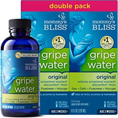 Mommy's Bliss Original Gripe Water, Gas and Colic Relief, Gentle and Safe, Made for Infants, 2 Weeks+, 8 Fl Oz (2 Bottles) - 4 Fl Oz (Pack of 2) - Gripe Water Original