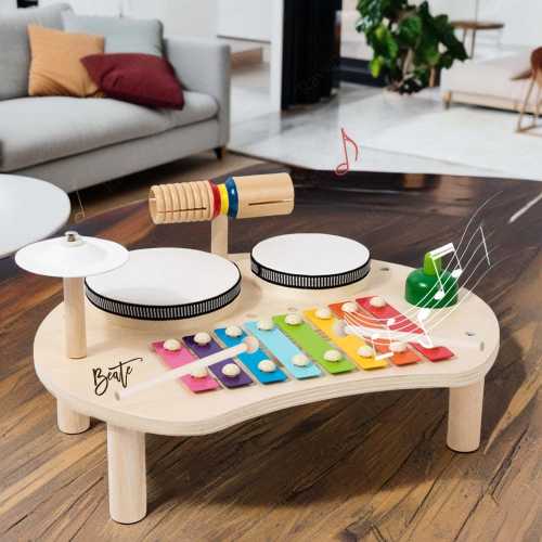 Personalized Custom Xylophone Music Drum Toy, Children&#39;s Wooden Drum Set, Baby Early Education Sensory Toy, Xylophone Drum Toy For Ages 3-12