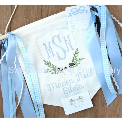 Custom Baby Banner with German Shorthaired Pointer Dog, GSP, Puppy Baby Banner, Welcome Banner, Hospital Door Sign, Baby Shower