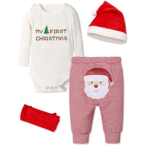 Baby Girl Boy Christmas Outfit My 1st Christmas Baby Boy Infant New Year 4 Pcs Set