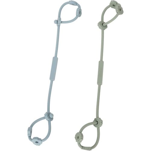 Toy Safety Straps, Socub Silicone Adjustable Baby Pacifier Teether Straps, 2pcs Toddler Toy Bottle Harness Straps for Strollers, High Chair, Cribs, Bags, BPA Free, Sage, Ether