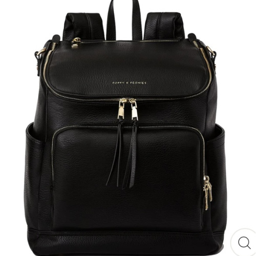 Lullaby Diaper Backpack Black | Poppy and Peonies – Poppy & Peonies