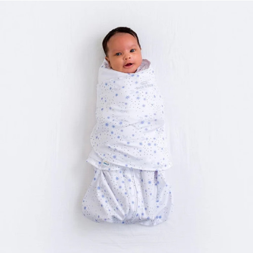 Cotton Swaddle Midnight Moons Blue S | HALO