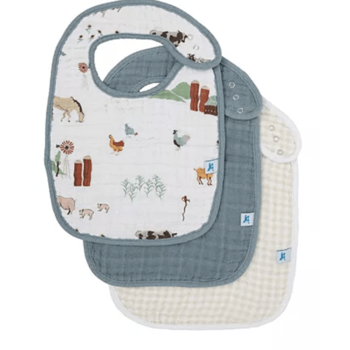 Unisex Cotton Muslin Classic Bib 3 Pack - Baby